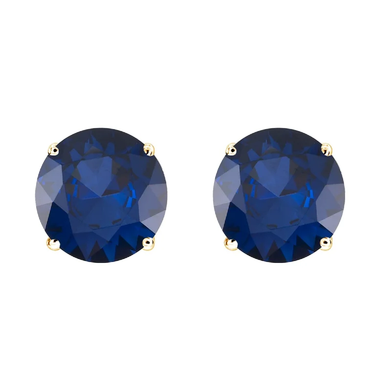 Yellow Gold with Blue Sapphire Stud Earrring