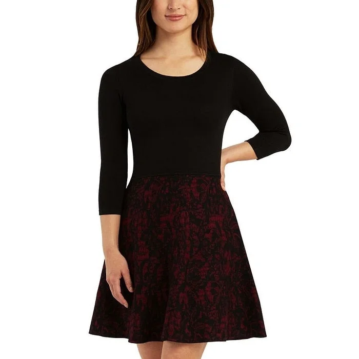 BCX Junior's 3/4 Sleeve Lace Skirt Sweater Dress - Color- Size Large