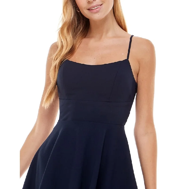 City Studios Junior's Lace Back Fit & Flare Dress Blue Size 7