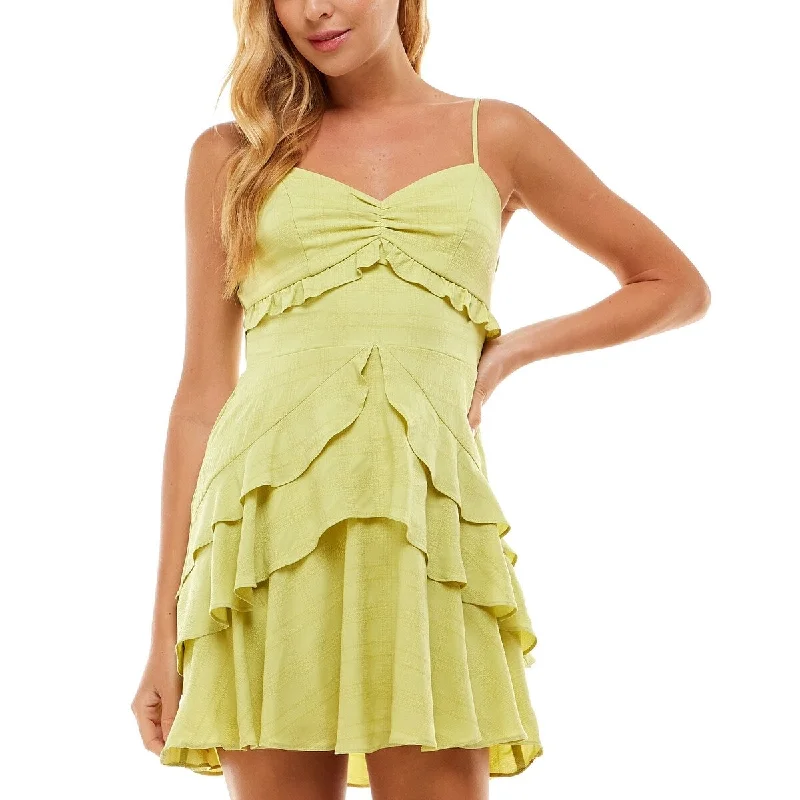 City Studios Junior's Ruffled Dress Green Size 3