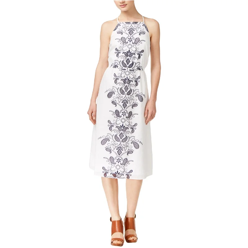 Maison Jules Womens Cotton Embroidered Shift Dress