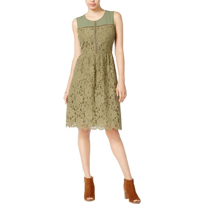 Maison Jules Womens Lace Fit & Flare Dress