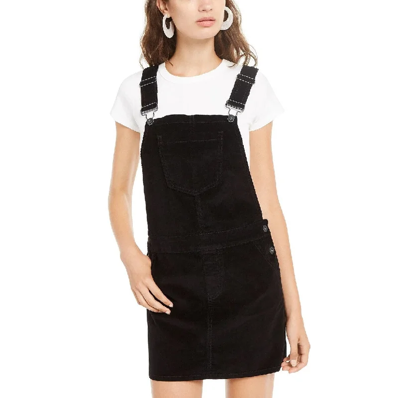 Vanilla Star Junior's Corduroy Overalls Dress Black Size 13