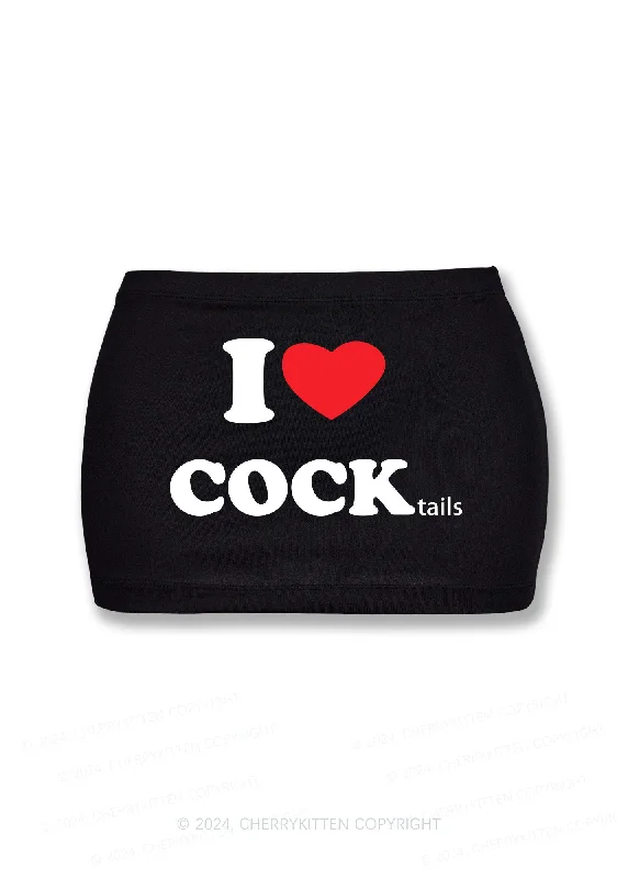 I Love Cocktails Y2K Mini Hip Skirt Cherrykitten