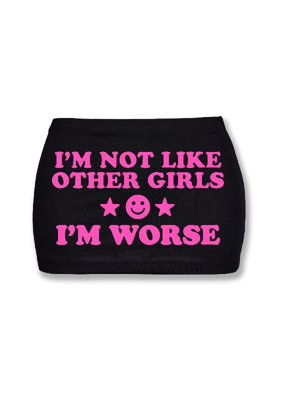 I'm Worse Y2K Mini Hip Skirt Cherrykitten