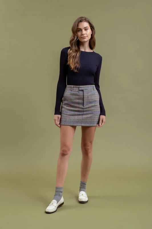 Kayla Plaid Zipper Mini Skirt